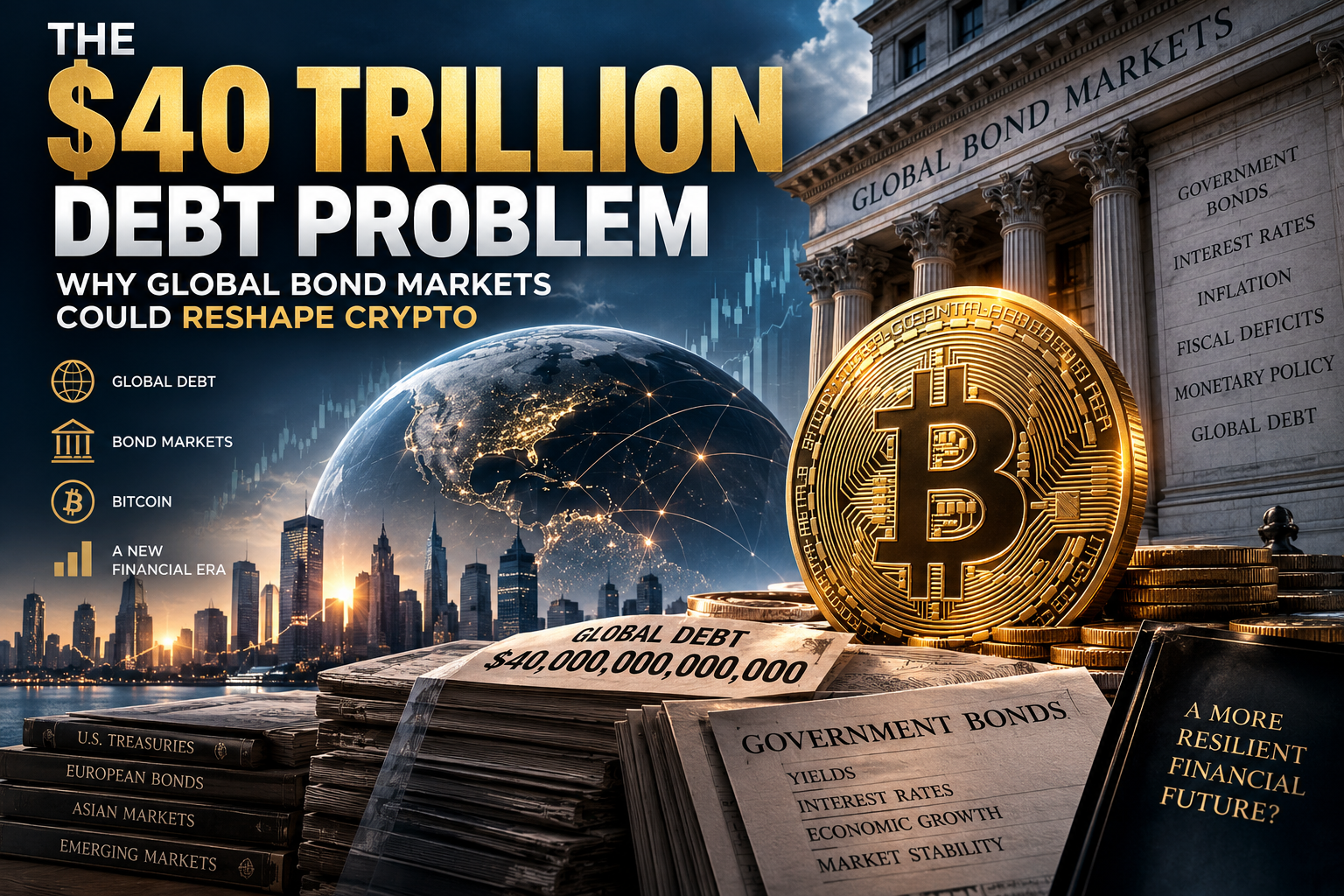 The $40 Trillion Debt Problem: Why Global Bond Markets Could Reshape Crypto Debt + bonds + Bitcoin