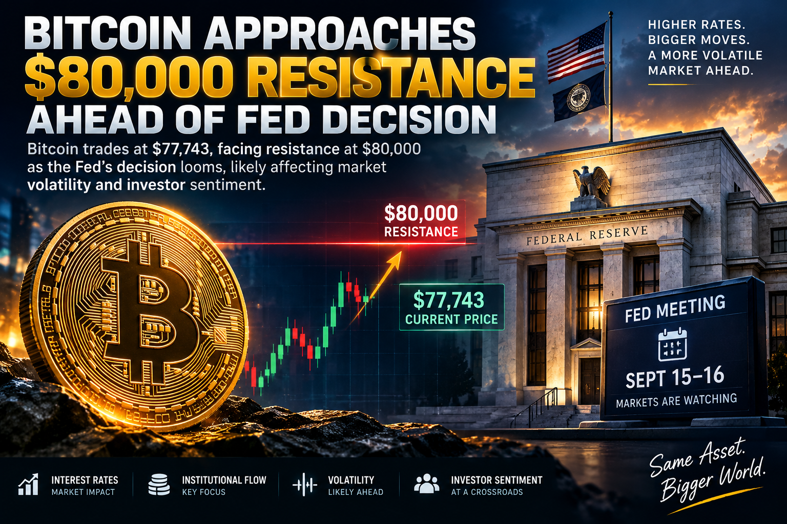 Bitcoin Nears $80,000 Resistance as Fed Decision Approaches