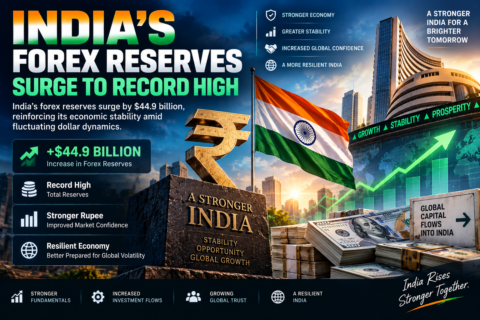 India's Forex Reserves Hit Record High of $785.7 Billion